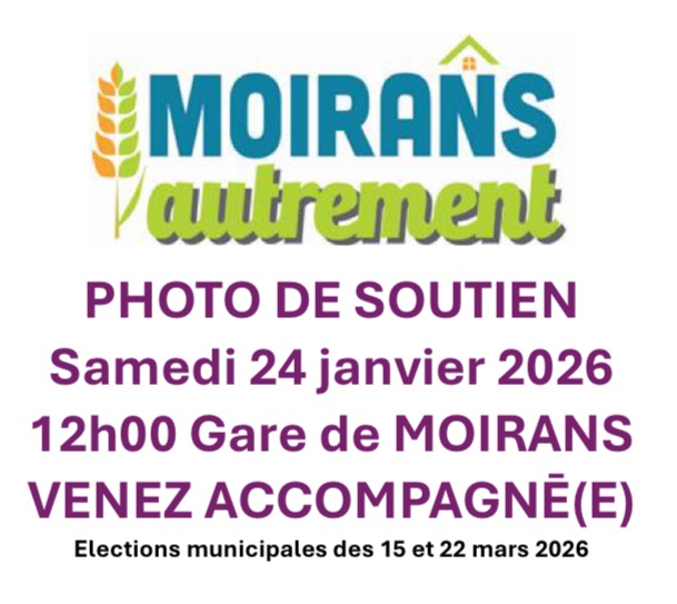 Photo de soutien – Elections municipales des 15 et 22 mars 2026 à Moirans